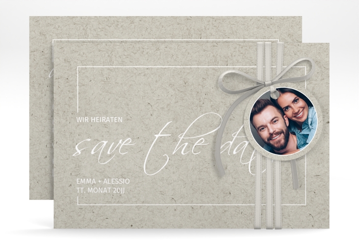 Save the Date-Karte Simple Line A6 Karte quer grau
