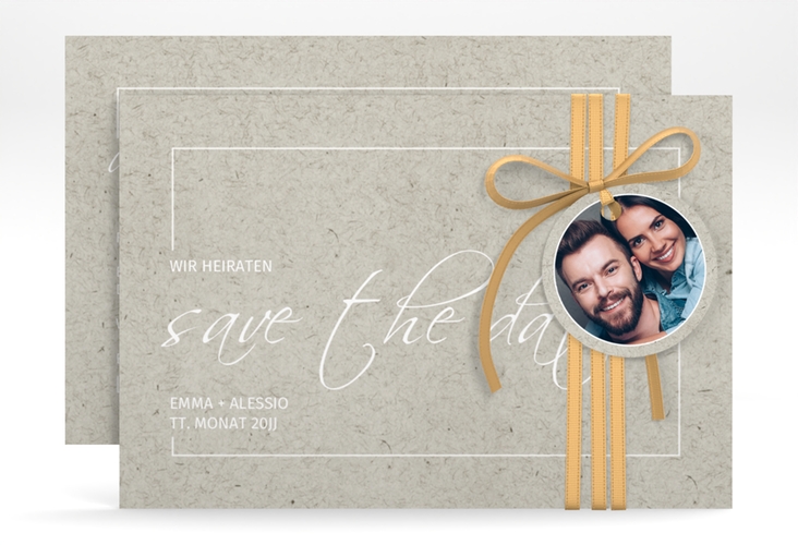 Save the Date-Karte Simple Line A6 Karte quer grau