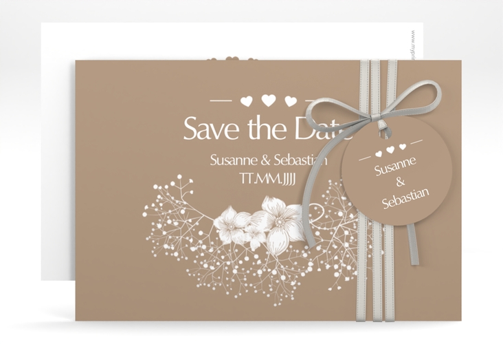 Save the Date-Karte Hochzeit Jena A6 Karte quer braun