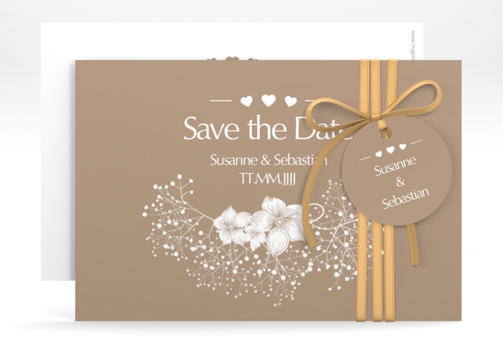 Save the Date-Karte Hochzeit Jena A6 Karte quer braun
