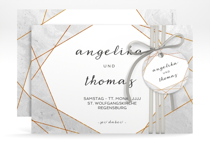 Save the Date-Karte Asymmetry A6 Karte quer grau