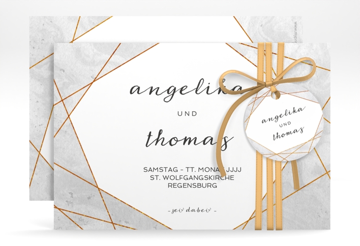 Save the Date-Karte Asymmetry A6 Karte quer grau
