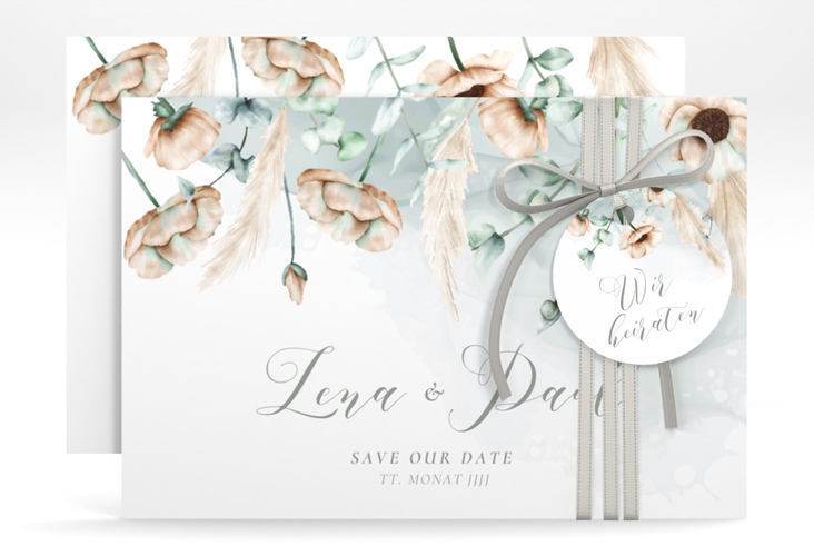 Save the Date-Karte Anemone A6 Karte quer