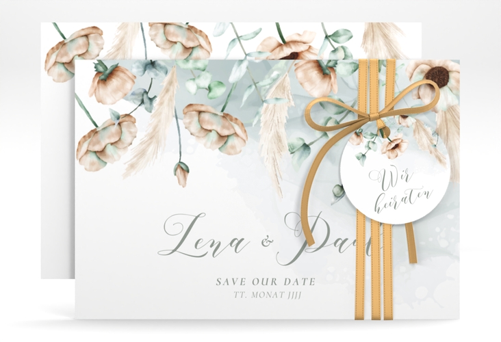 Save the Date-Karte Anemone A6 Karte quer
