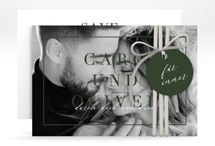 Save the Date-Karte Moment A6 Karte quer gruen hochglanz