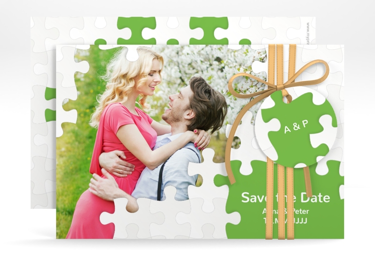 Save the Date-Karte Hochzeit Puzzle A6 Karte quer