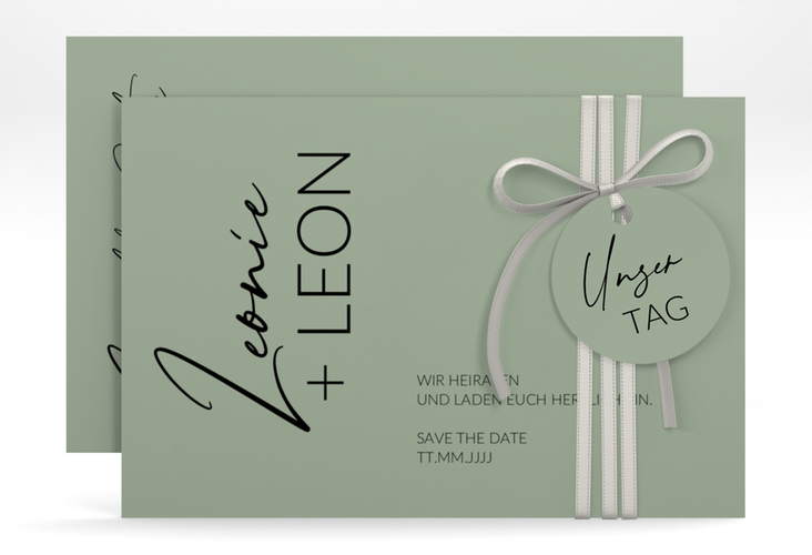 Save the Date-Karte Your Name A6 Karte quer gruen