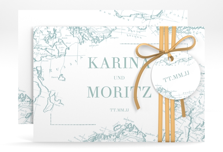 Save the Date-Karte Voyage A6 Karte quer mint