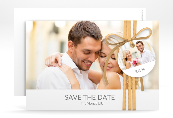 Save the Date-Karte Hochzeit Vista A6 Karte quer weiss hochglanz