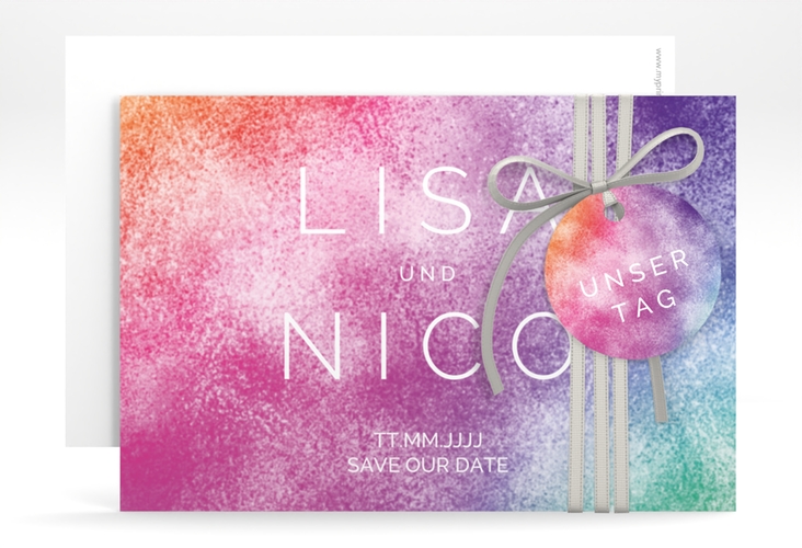 Save the Date-Karte Colorful A6 Karte quer