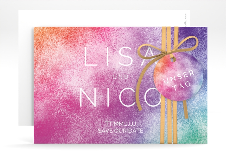 Save the Date-Karte Colorful A6 Karte quer