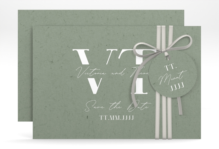 Save the Date-Karte Everlasting A6 Karte quer mit großen Initialen