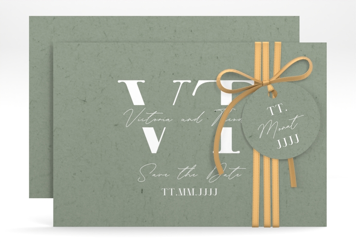 Save the Date-Karte Everlasting A6 Karte quer mit großen Initialen