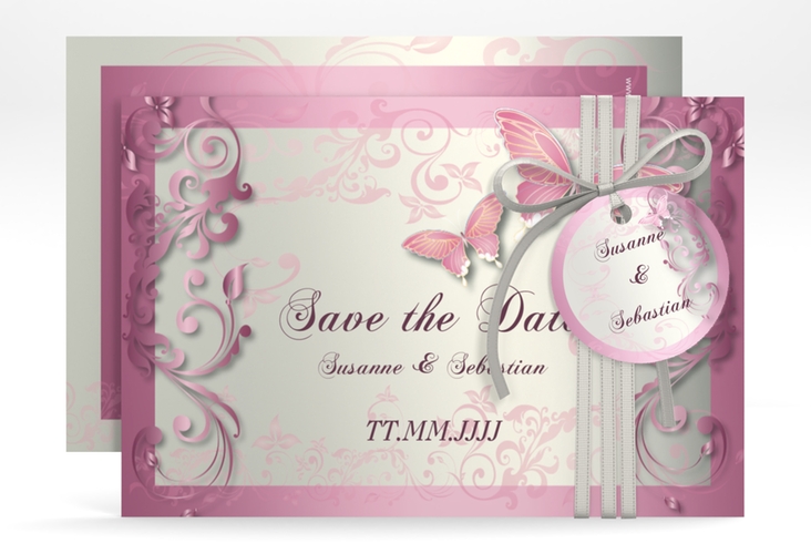 Save the Date-Karte Hochzeit Toulouse A6 Karte quer rosa