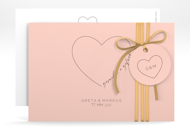 Save the Date-Karte Lebenstraum A6 Karte quer rosa