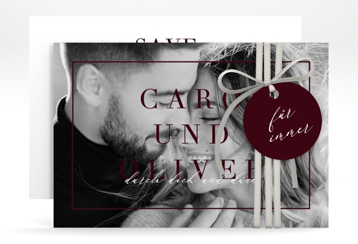 Save the Date-Karte Moment A6 Karte quer rot hochglanz
