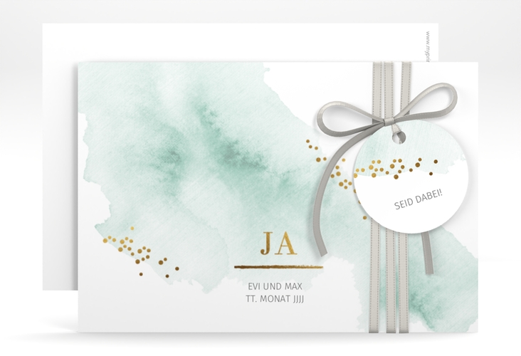 Save the Date-Karte Pastell A6 Karte quer mint