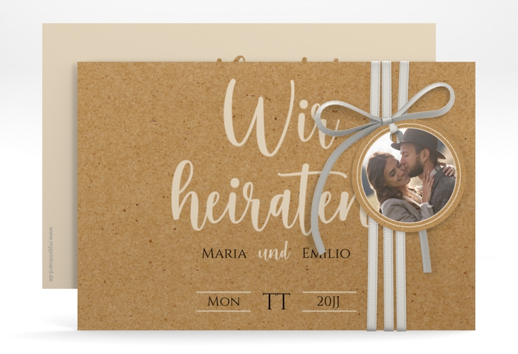Save the Date-Karte Noble A6 Karte quer hochglanz mit elegantem Schriftzug