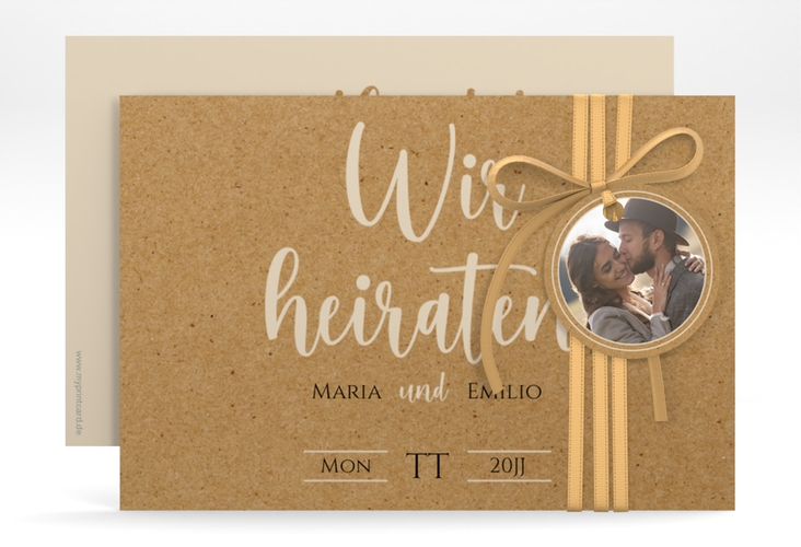 Save the Date-Karte Noble A6 Karte quer hochglanz mit elegantem Schriftzug