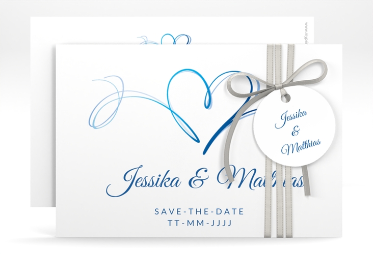 Save the Date-Karte Envie A6 Karte quer blau