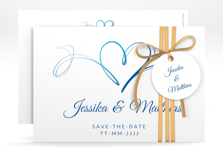 Save the Date-Karte Envie A6 Karte quer blau