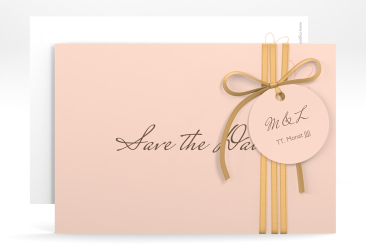 Save the Date-Karte Purity A6 Karte quer apricot hochglanz
