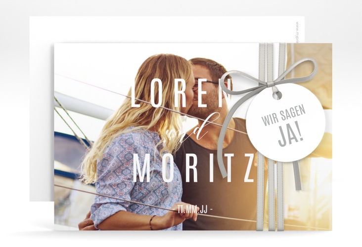 Save the Date-Karte Memory A6 Karte quer weiss