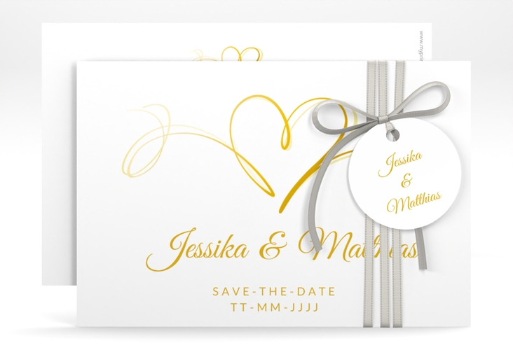 Save the Date-Karte Envie A6 Karte quer gold