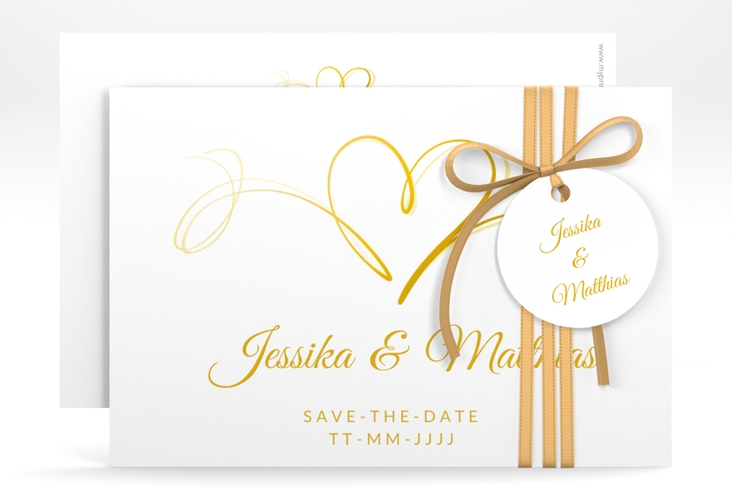 Save the Date-Karte Envie A6 Karte quer gold