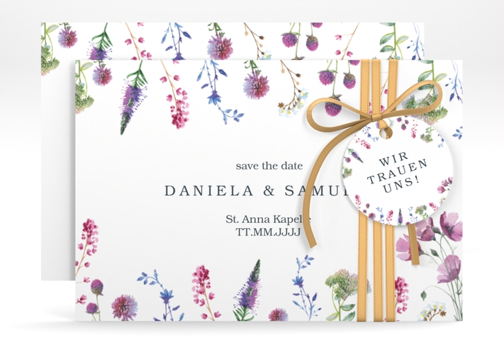 Save the Date-Karte Wildblumen A6 Karte quer