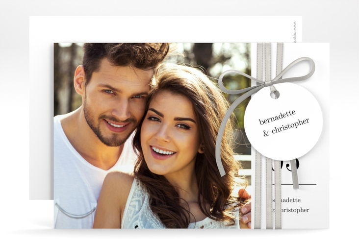 Save the Date-Karte Minimal A6 Karte quer weiss hochglanz