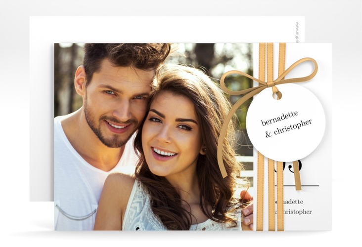 Save the Date-Karte Minimal A6 Karte quer weiss hochglanz