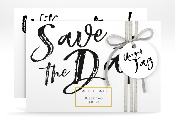 Save the Date-Karte Words A6 Karte quer weiss