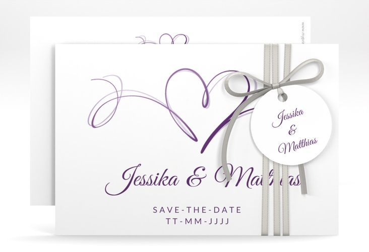 Save the Date-Karte Envie A6 Karte quer lila