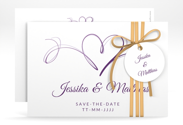 Save the Date-Karte Envie A6 Karte quer lila