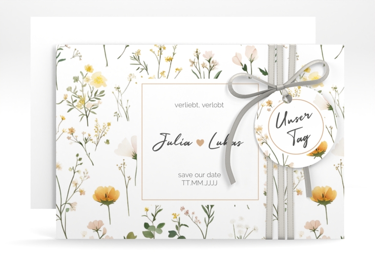 Save the Date-Karte Blumenwiese A6 Karte quer bunt hochglanz