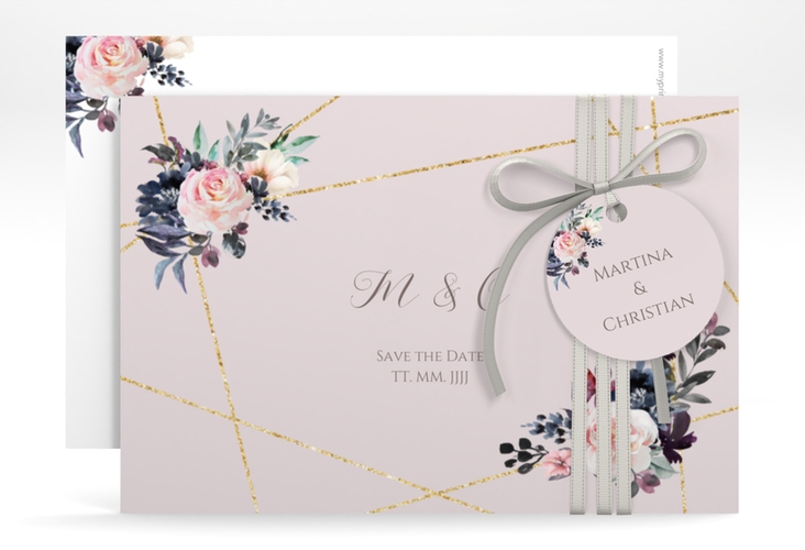 Save the Date-Karte Azalie A6 Karte quer