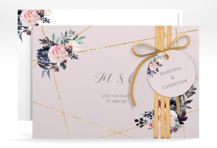 Save the Date-Karte Azalie A6 Karte quer