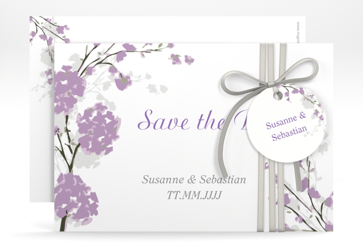 Save the Date-Karte Hochzeit Salerno A6 Karte quer flieder