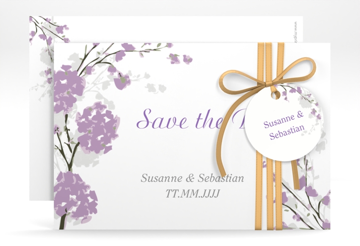 Save the Date-Karte Hochzeit Salerno A6 Karte quer flieder