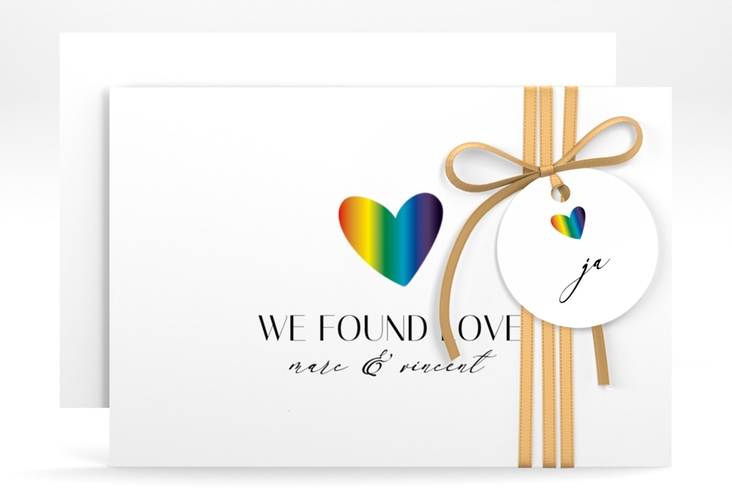 Save the Date-Karte Liebesbote A6 Karte quer bunt