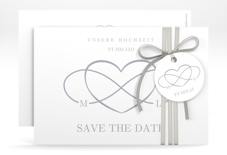 Save the Date-Karte Infinity A6 Karte quer grau hochglanz