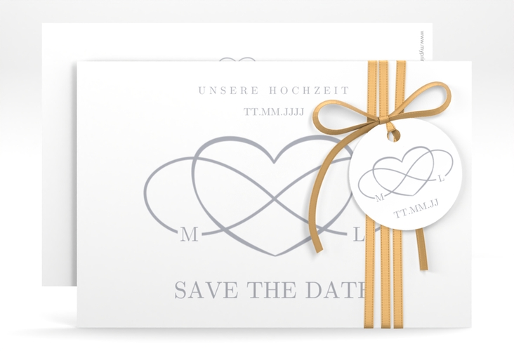 Save the Date-Karte Infinity A6 Karte quer grau hochglanz