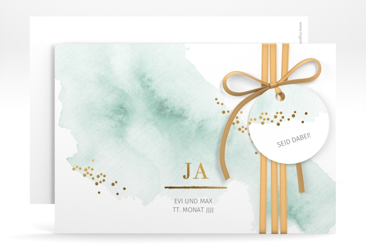 Save the Date-Karte Pastell A6 Karte quer mint