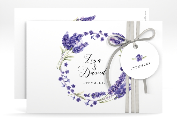Save the Date-Karte Lavendel A6 Karte quer
