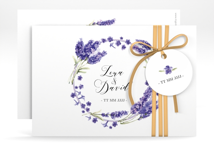 Save the Date-Karte Lavendel A6 Karte quer