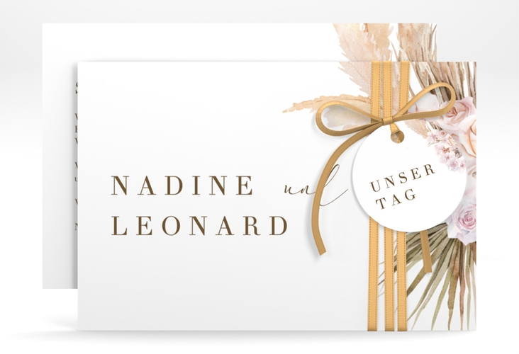 Save the Date-Karte "Nude" A6 quer weiss