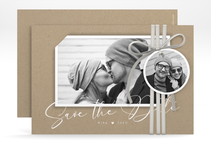 Save the Date-Karte Crafty A6 Karte quer hochglanz