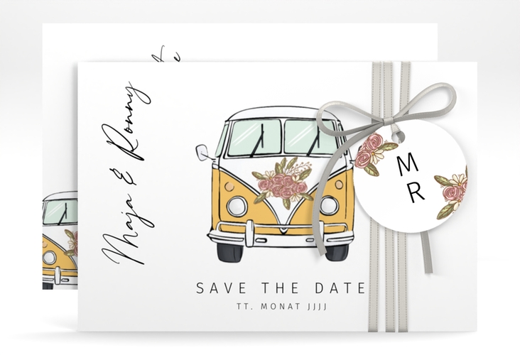 Save the Date-Karte Hochzeitsbulli A6 Karte quer