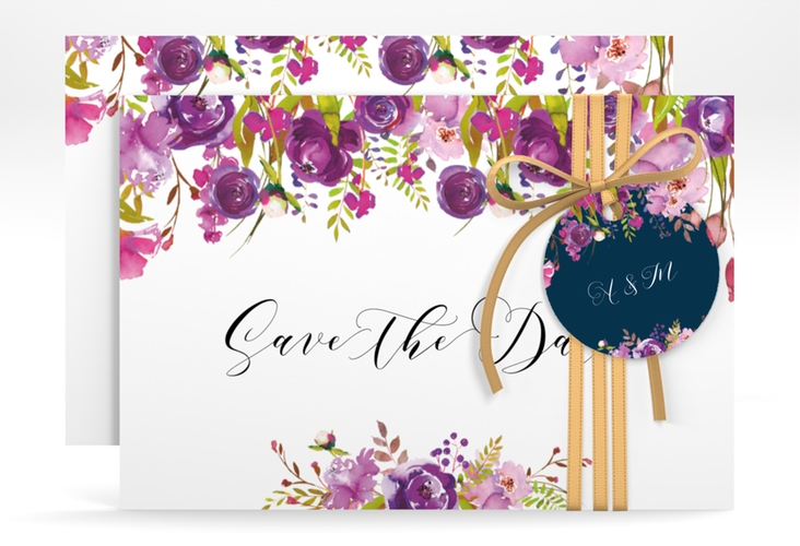 Save the Date-Karte "Violett" DIN A6 quer